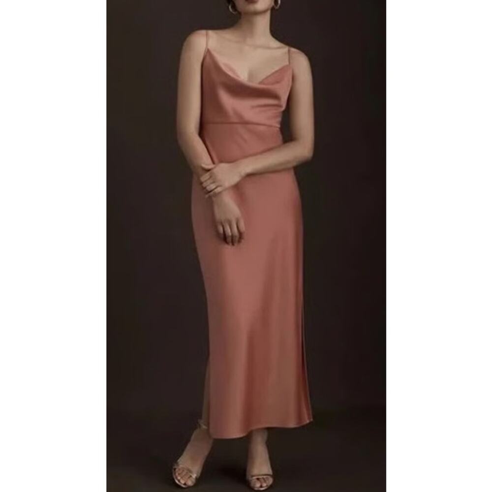 BHLDN SACHIN + BABI Sedona Sunset Cali Satin Cowl Neck Maxi Gown Dress Size 2